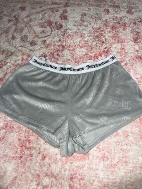 Juicy Couture Silver-Gray Logo Lounge Shorts